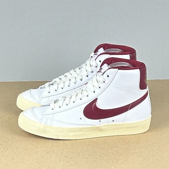 Nike Shoes - Nike Blazer Mid 77 Sisterhood Leather Sneakers Womens 7.5 White Red Gold Lace